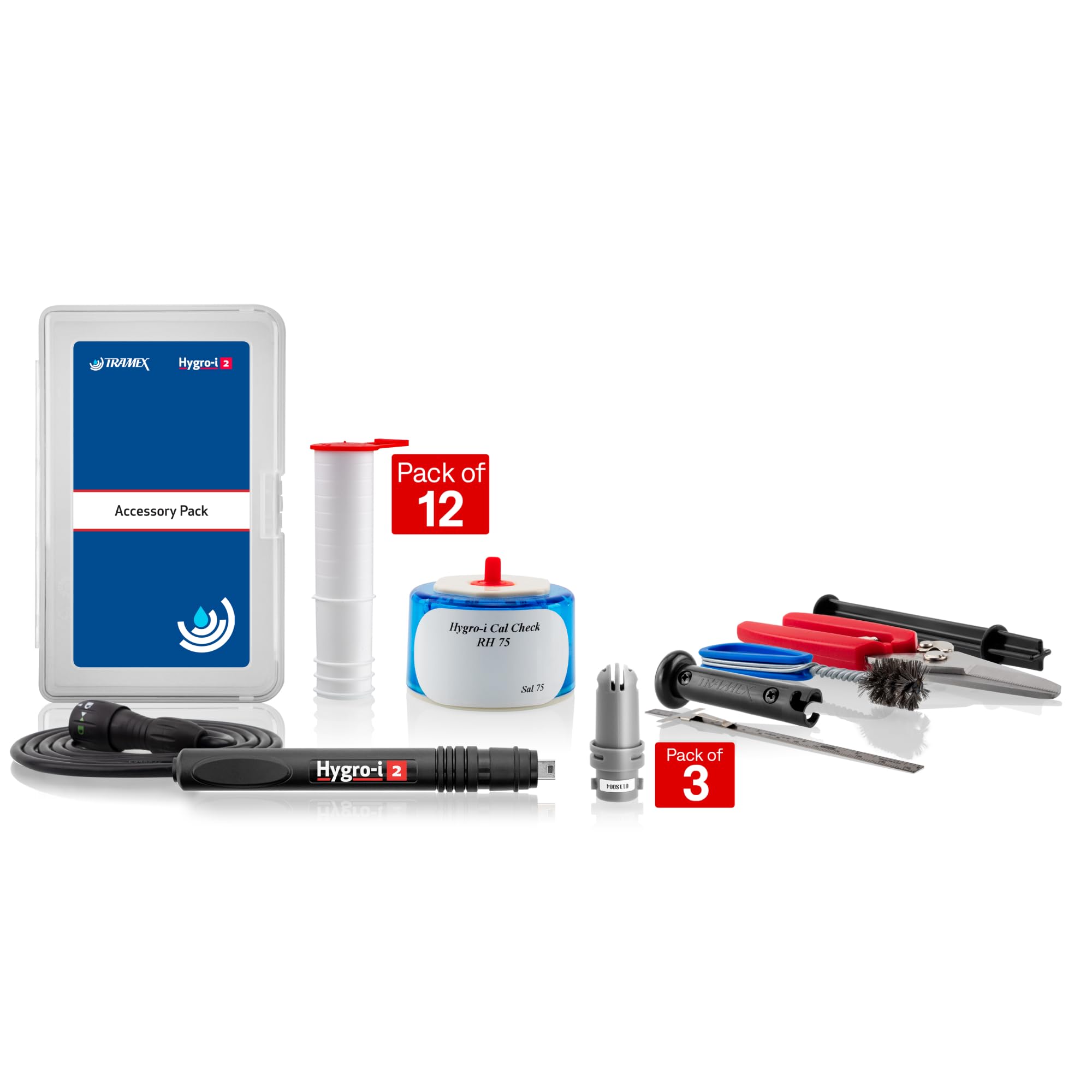 Tramex Accessory Starter Pack for Performing In-Situ Relative Humidity Test in Concrete as Per ASTM F2170 | Reusable Hygro-i2 Probes, Interface Cable,