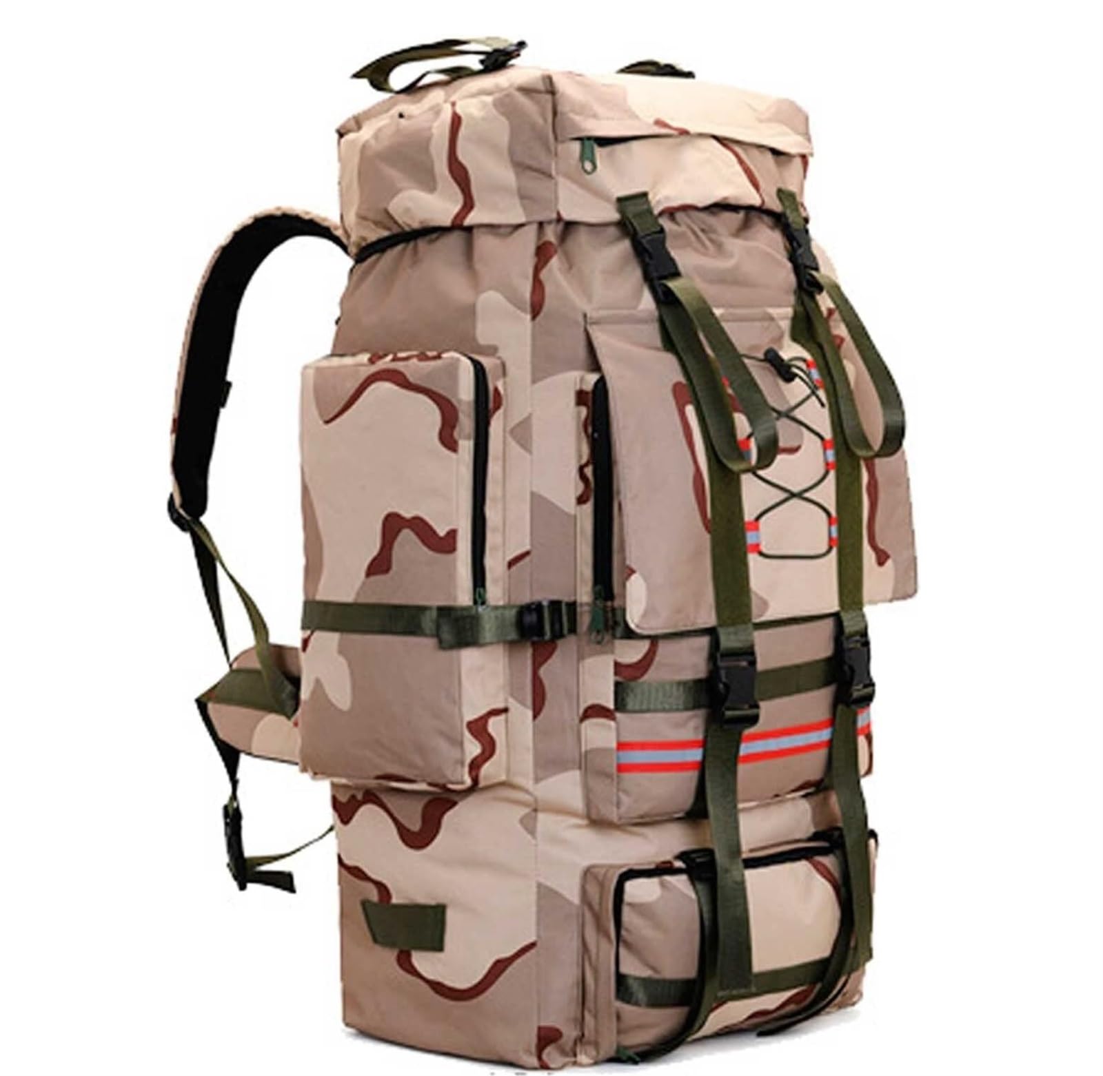 MEIZHITU Camping Rucksack 130L Large Capacity Camping Hiking Men,Extra Survival Backpack Rucksack Hiking Bag Camping Bag(D)