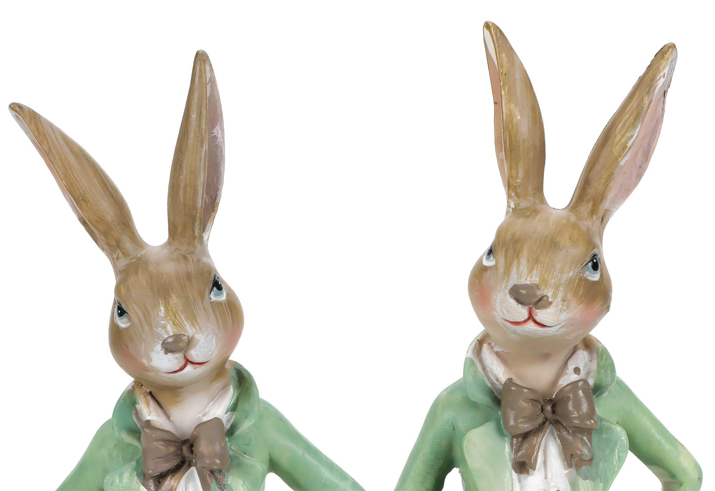 Bubble Store Hasen-Duo - 2er Set Hasen-Männer im Anzug - Osterfiguren aus Polyresin - Osterhasen Dekofigur