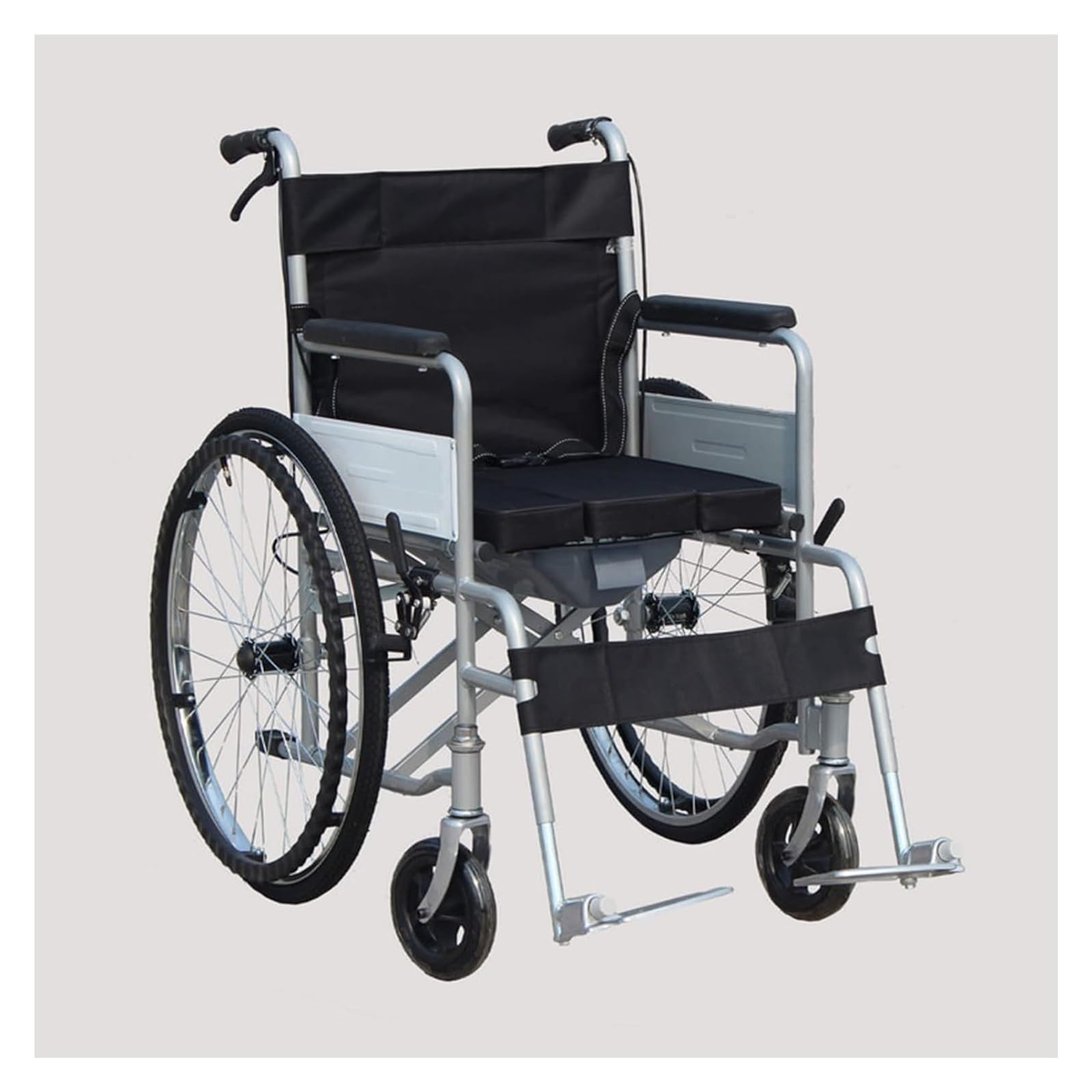 Silla De Ruedas Plegable Silla De Ruedas, Silla De Ruedas Manual Ligera, Silla De Transporte Plegable con Reposapiés, Compacta, Capacidad De Peso De 286 LB