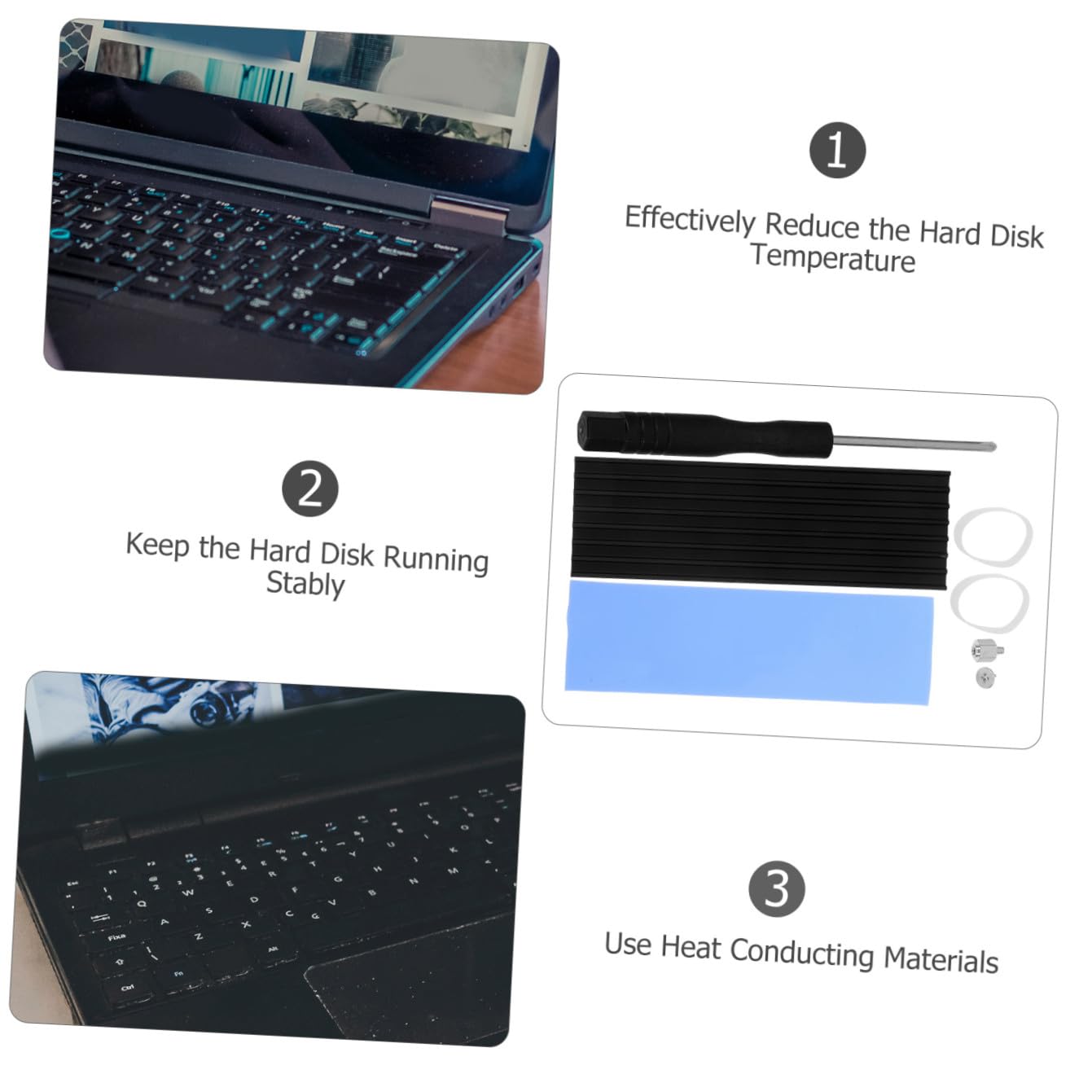 DOITOOL 12sets Ssd Heatsink Kit Easy Installation for Heat Dissipation Compatible Nvme Solid State Drives Sleek Design
