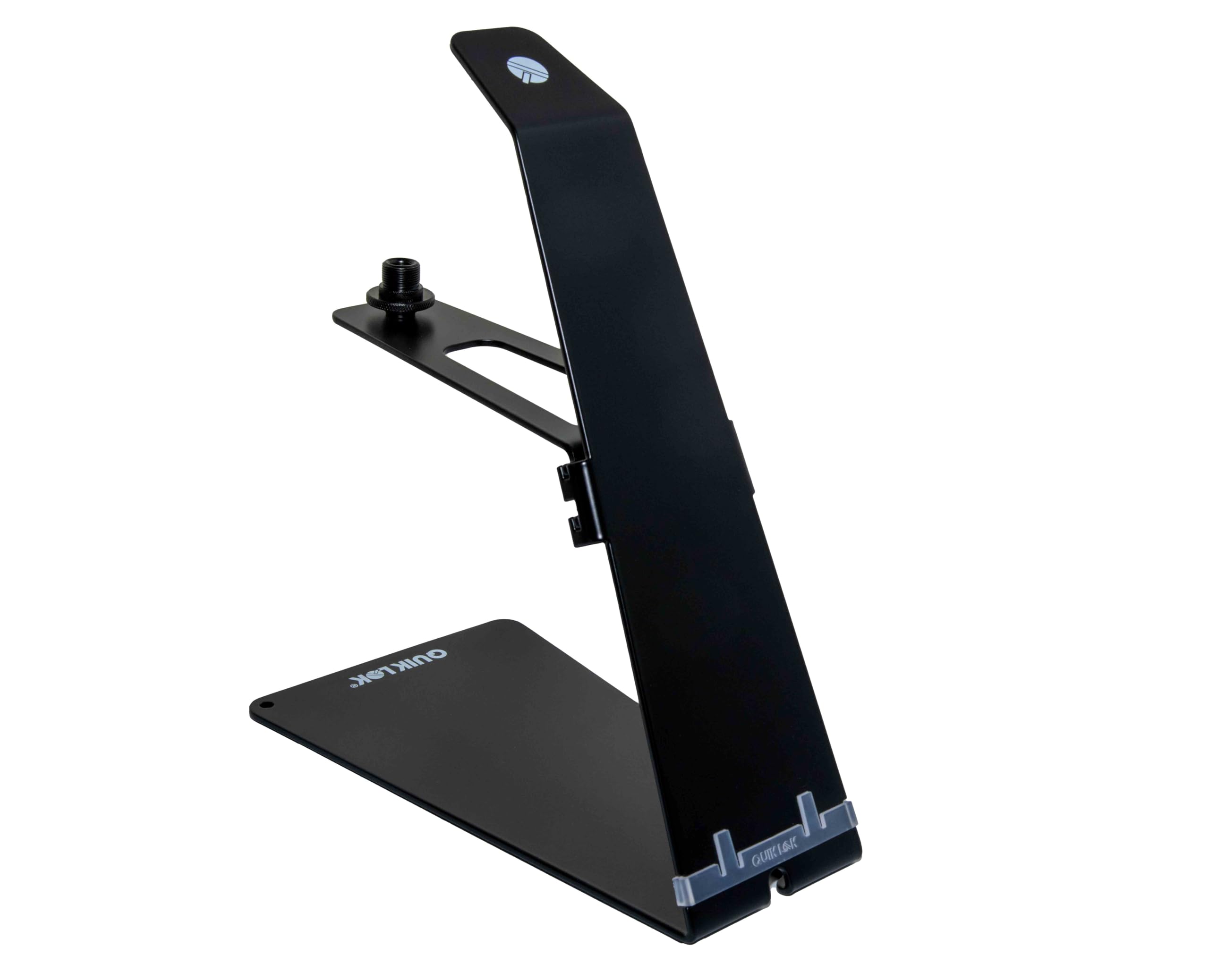 QUIK LOK - MIC/001 Desktop Microphone Base for Dynamic and Wireless Microphones, Elegant and Functional Design, Matte Black Finish, 3/8" to 5/8" Adapter Included