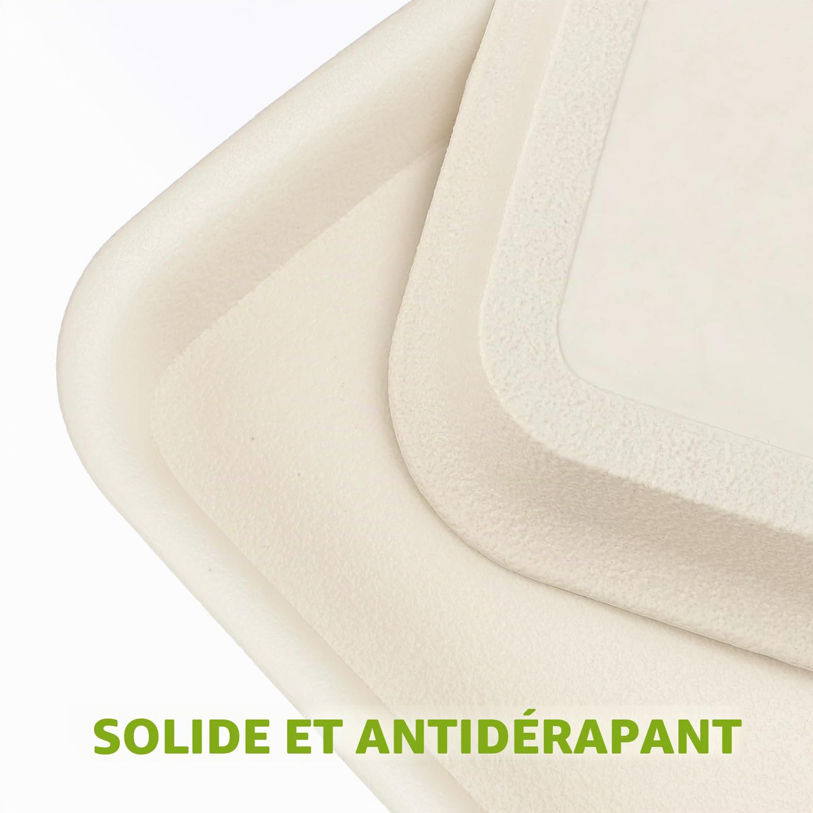 Garneck Lot de 3 soucoupes rectangulaires en Plastique - Bac de d'eau pour Plantes - Soucoupes pour Pots de Fleurs et jardinières de Balcon - Idéal pour l'intérieur et