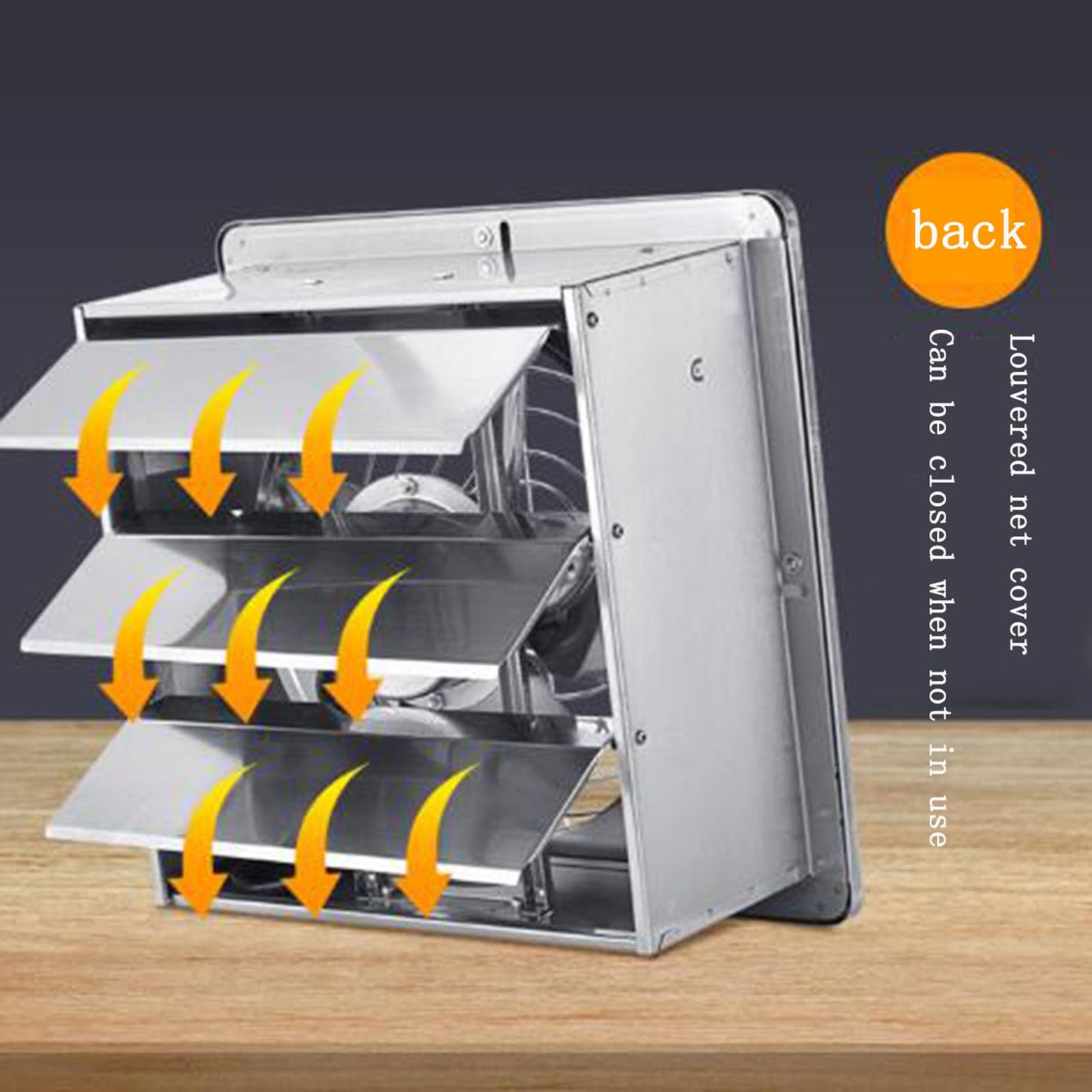 Ventola Aspirazione con Interruttore,Acciaio Inossidabile Estrattore Aria Silenzioso,Rete di Sicurezza Anteriore E Posteriore,1375 Giri/Min Aspiratore Bagno,per Cucina,Garage,10 Inches