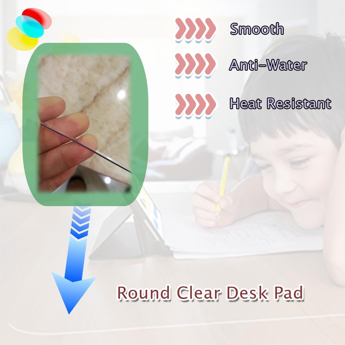 Sous-main Transparent De Ronds Tapis D'écriture De Imperméable Pour Bureau, Plaque Simple Format Conférence(120cm)