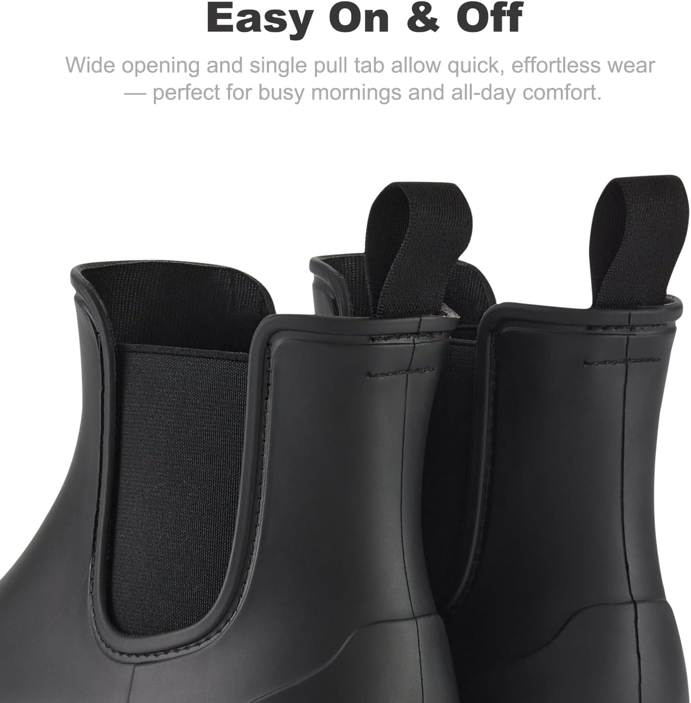 planone Minimalist Everyday Comfort Short Rain Boots for Women Arch Support Chelsea Boots Classic Waterproof Ankle Non-Slip Rubber Shoes with Removable Cushioned Insole - Image 6