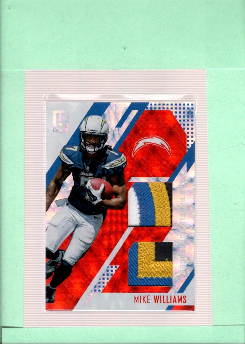 2017 Panini Unparalleled Rookie Stitches Patch Red #22 Mike Williams MINT MEM SER/10 Los Angeles Chargers Football