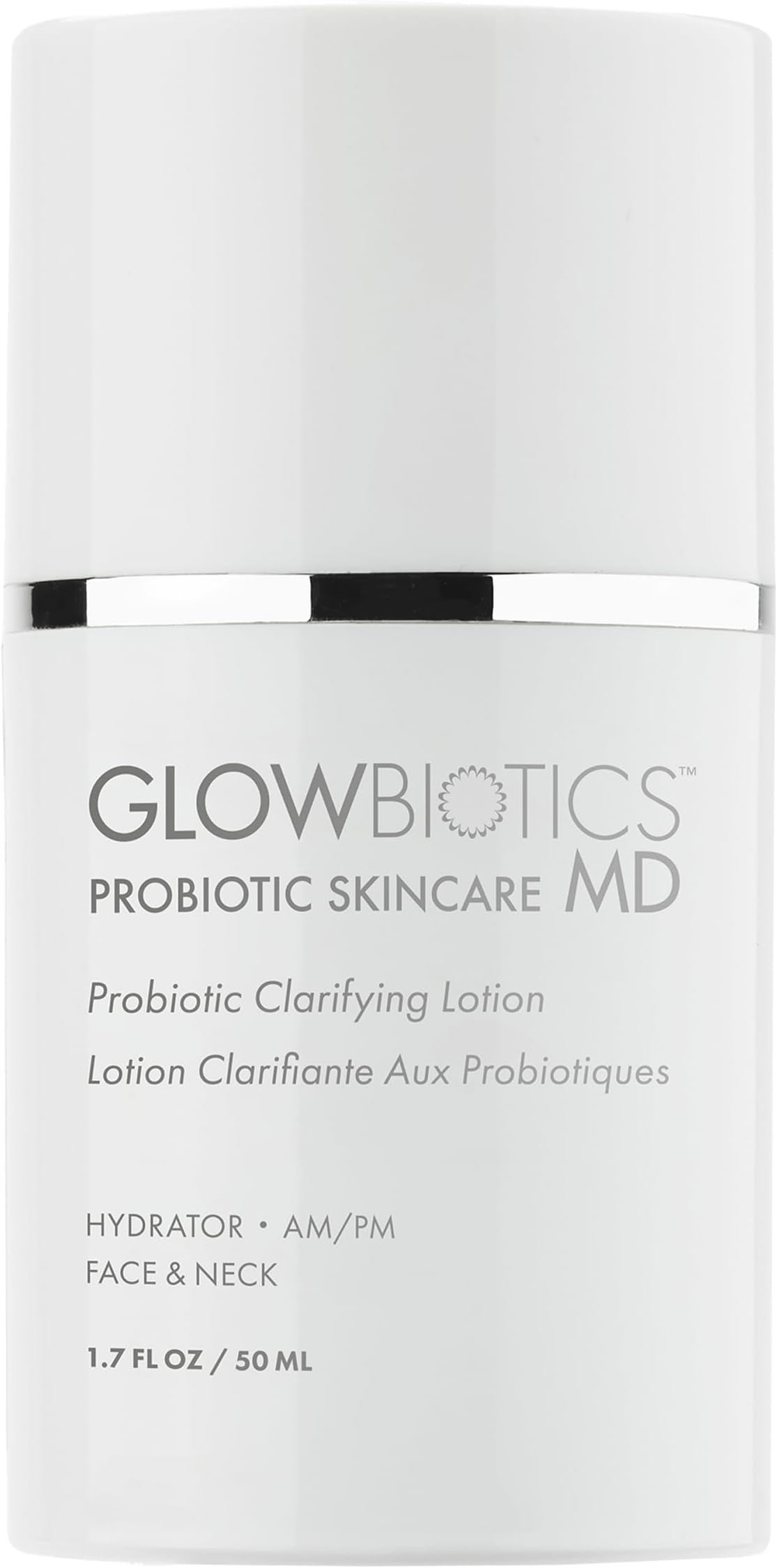 Glowbiotics Probiotic Clarifying Lotion | Oil Control Moisturizer for Oily, Acne Prone & Combination Skin | Reduces Shine & Soothes Redness with Hyaluronic Acid & Smart Peptides | 1.7 fl oz