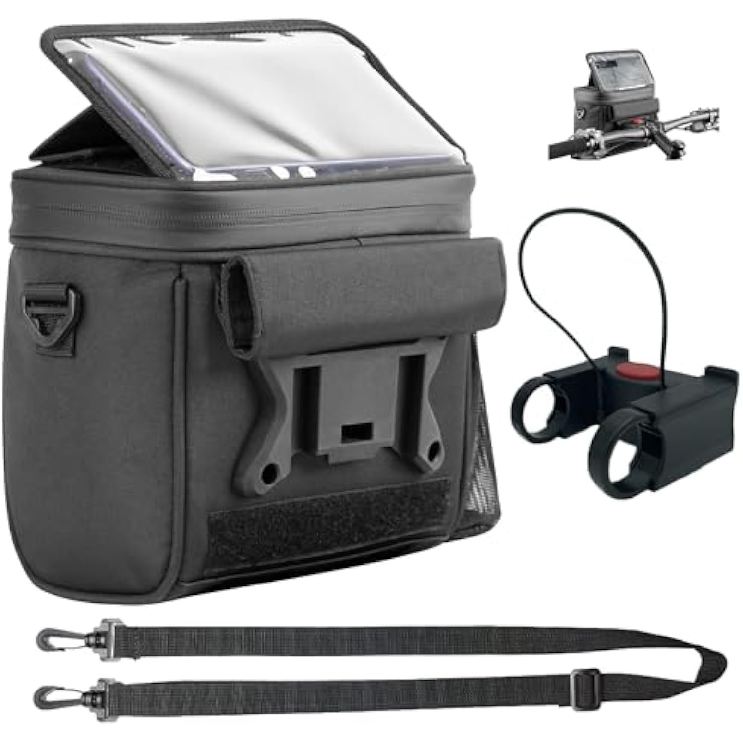 jianyana 5L Waterproof Handlebar Bag with Quick Release & Phone Mount - Convertible to Shoulder Bag, Includes High-Vis Rain Cover, Insulated Compartment & Bottle Holder for Commuting and Bikepacking