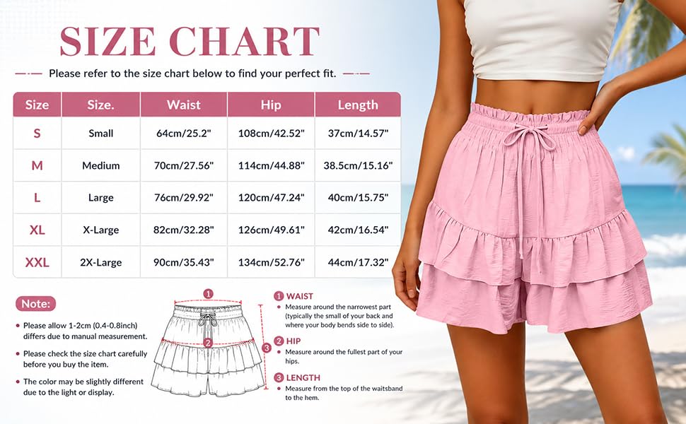 Jupe-short à volants avec cordon de serrage taille haute - 6