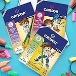 CANSON Linha Escolar, 32 Folhas Soltas de Papel Colorido Criativo A4 de 80g/m² em 8 cores 14 61WW7PiCv8L