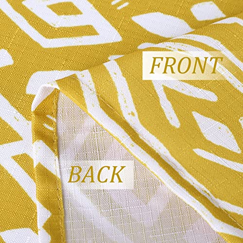 Faironly Kitchen Tier Curtains Geometric Small Curtains Farmhouse Kitchen Window Curtains Set Of 2 Short Window Treatment For Bedroom, Drapes Kitchen Curtains, 26" W X 24" L Yellow #TOP2