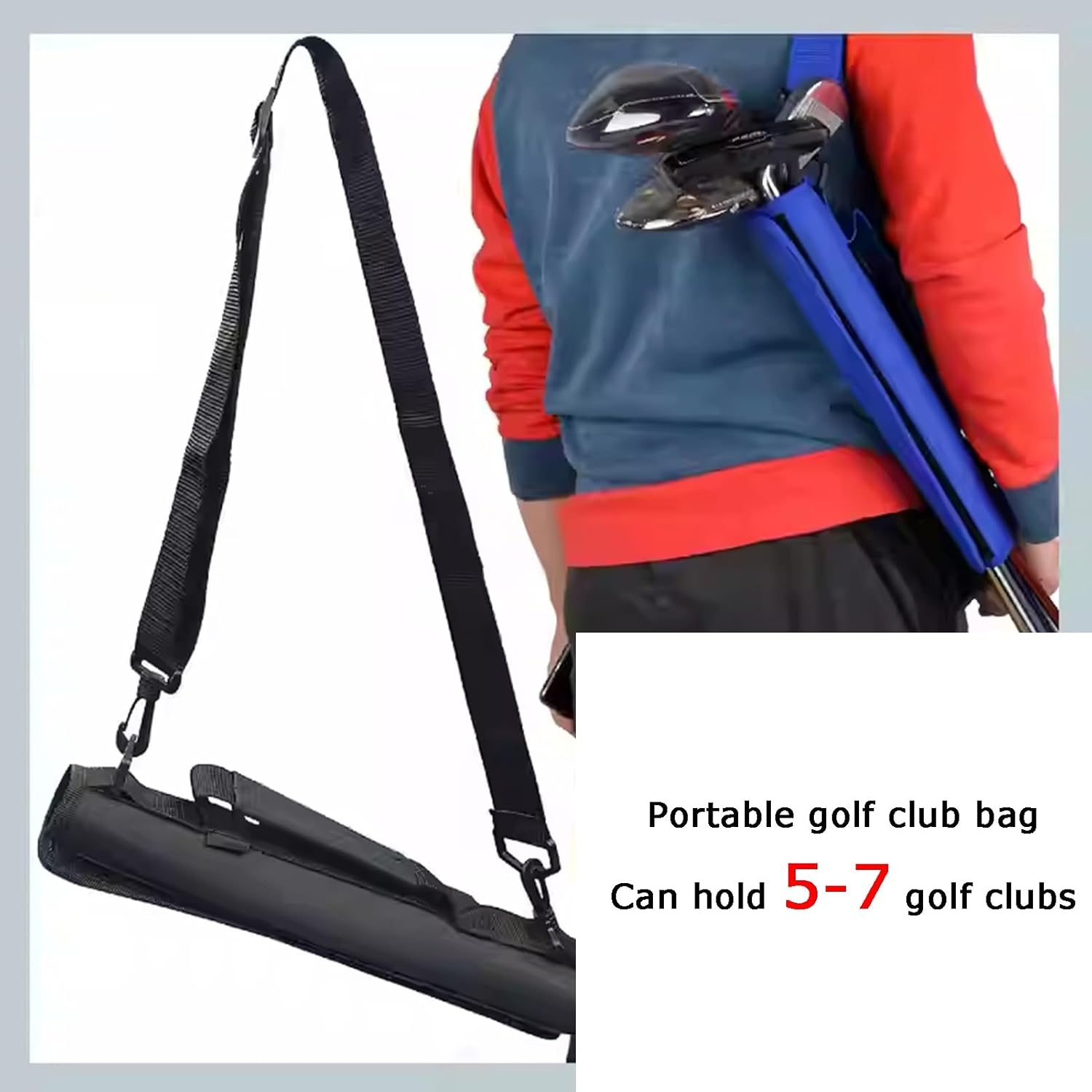 Golf Club Bag, Portable Golf Club Storage Bag Hold 5 to 7 Clubs,Foldable Golf Putter Bag with Shoulder Straps, for Women Men Outdoor Travel Training Club Garage