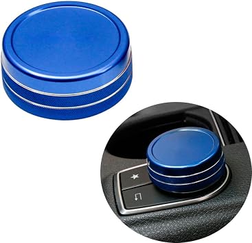 Angelguoguo Car Multimedia Control Knob Button Cover Fit for Mercedes Benz A B E GLC GLA GLK GLE ML GL Class Blue