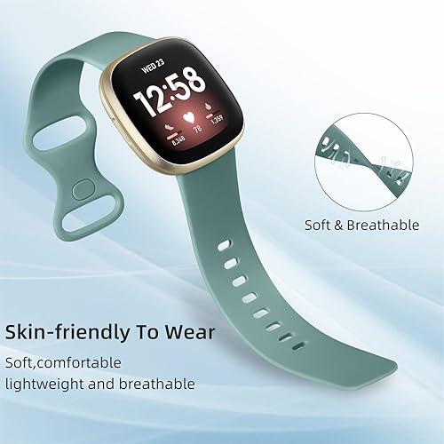 Vista 9 de Odbeai Compatible con correas Fitbit Sense y Sense2/Versa 3 y 4 bandas para mujeres y hombres, correa deportiva de repuesto suave, accesorios