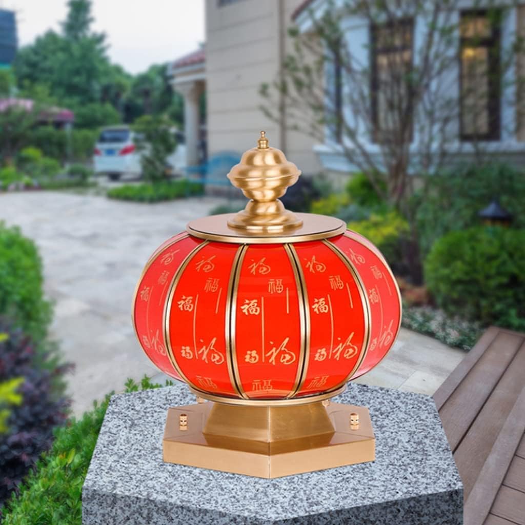 LIOONS Chinese Lanterns New Year Lantern Balcony Outdoor Chinese Floor Lamp Post Paper Lantern Lamp Decorative Fu Lantern
