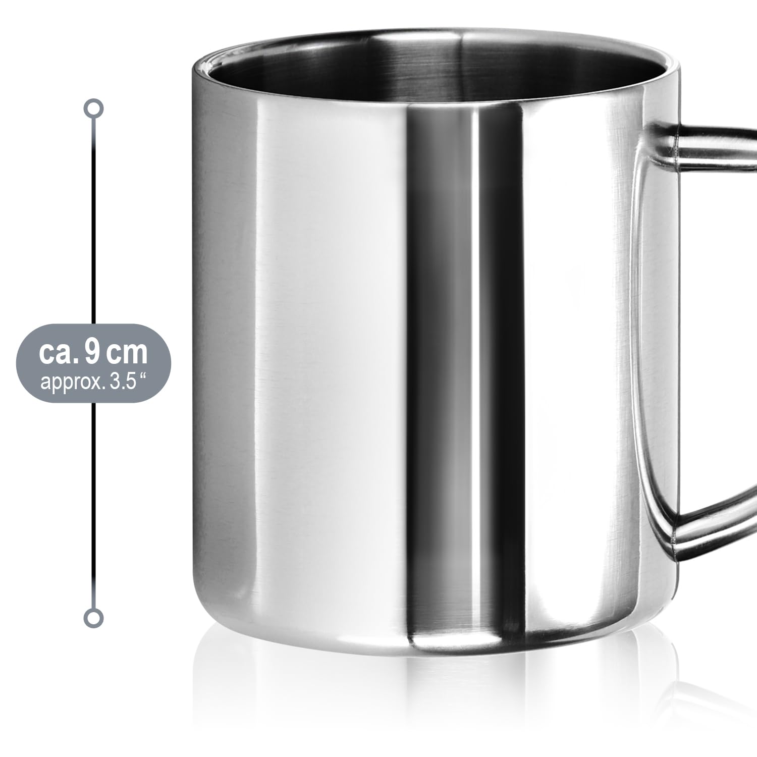 com-four® 2x Edelstahl Thermobecher - 300 ml je Becher - Isolierbecher doppelwandig - Kaffeetasse bruchsicher - Thermo-Trinkbecher - Camping Becher - Tasse - BPA-frei (300ml)