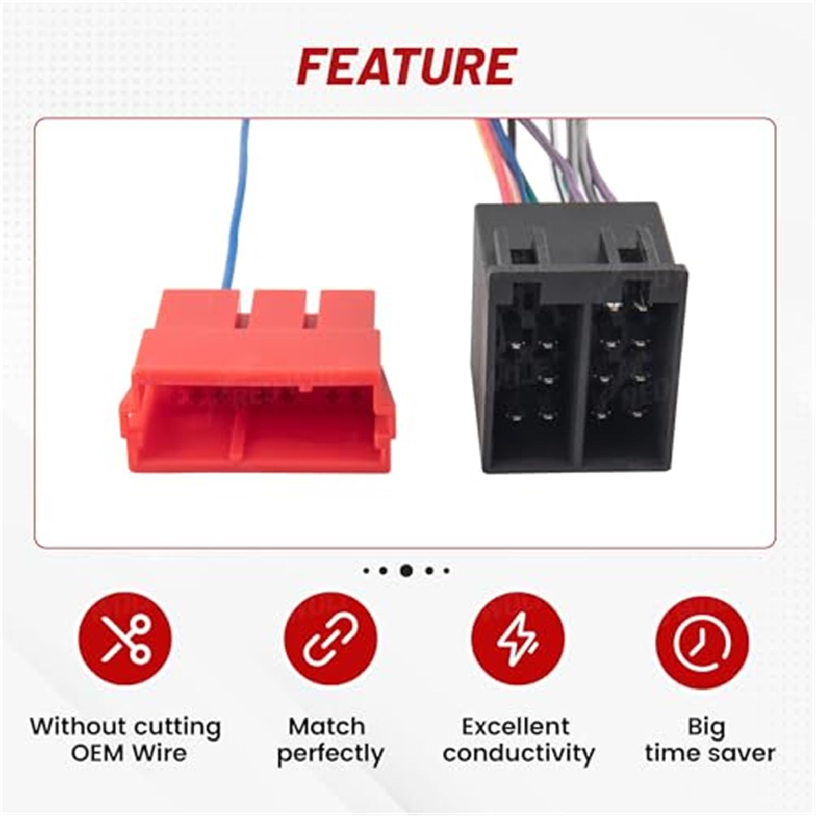 Arnés de cableado de radio ISO for automóvil con conector
