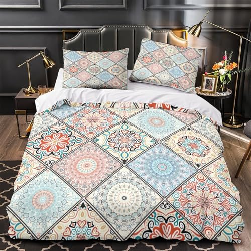 Housse de couette douce imprimée 3D en microfibre premium de style bohème - 2