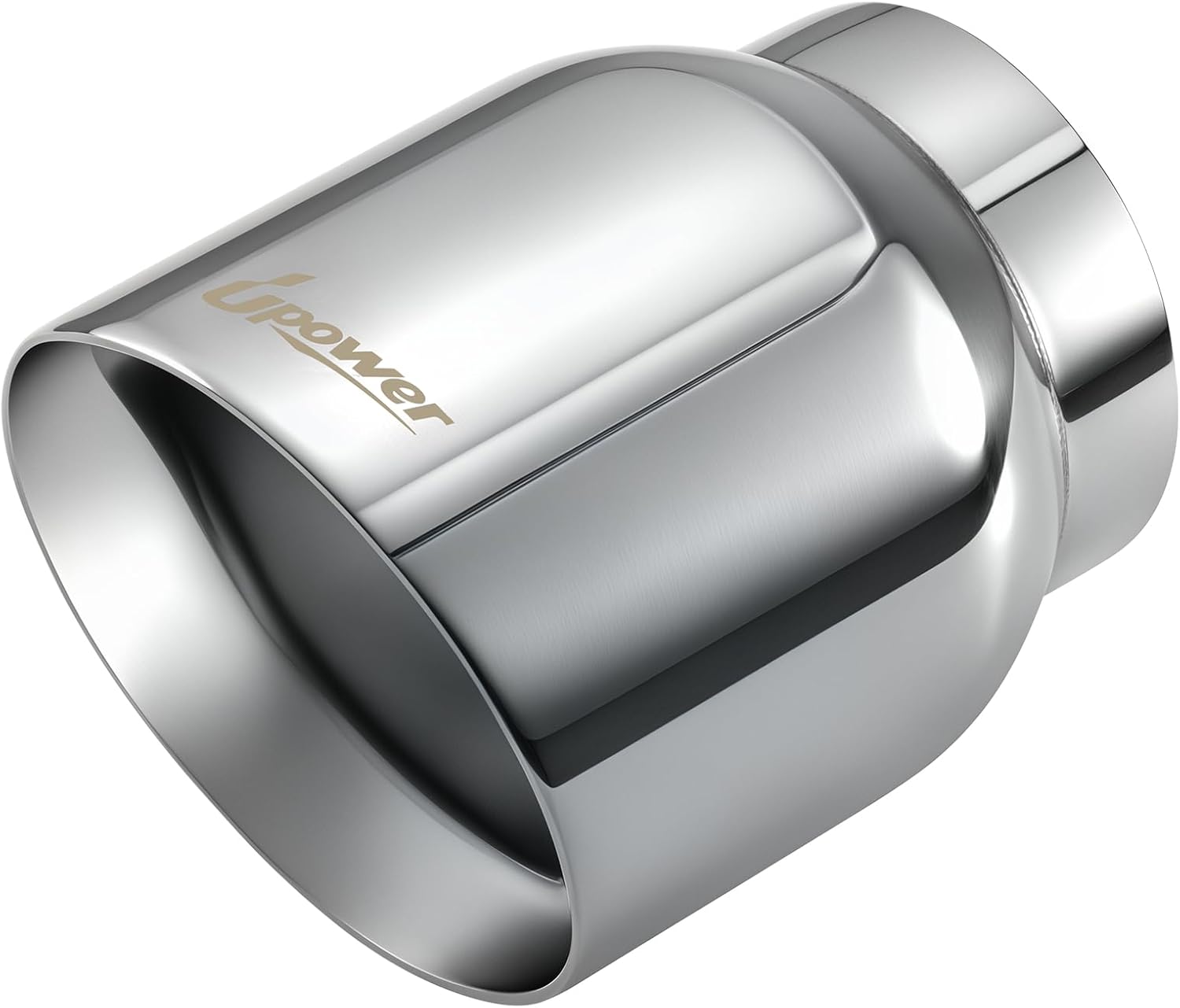 Upower Exhaust Tip 3" Inlet Dual Wall 4" Outlet 5" Long Polished Stainless Steel Exhaust Tailpipe Weld-On Slant Cut Universal for Car Truck