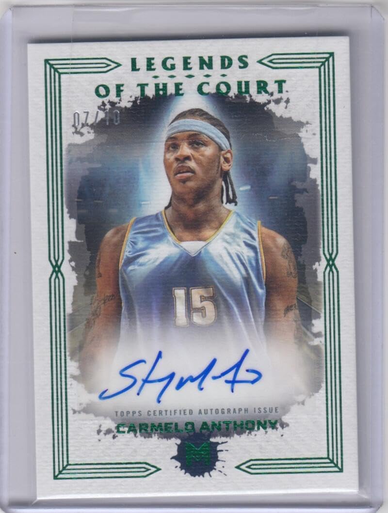 Basketball Trading Card 2023-24 Topps Motif Legends of the Court Signatures Winsor Green #LCS-CA Carmelo Anthony EX/NM Auto 7/10 Nuggets