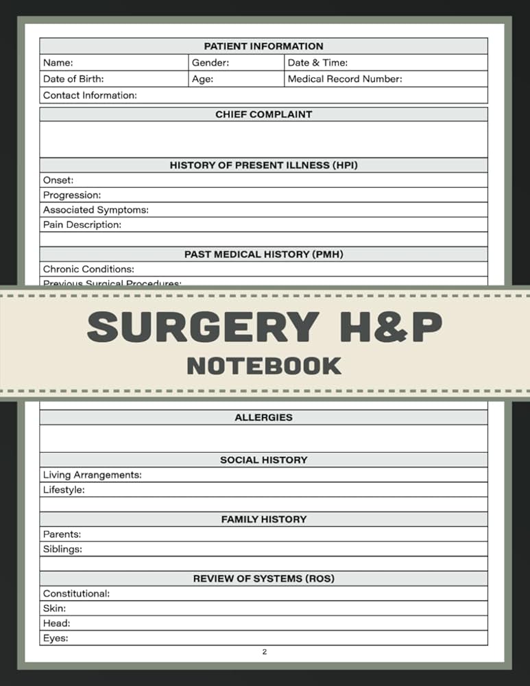 surgery-h-p-notebook-medical-surgical-history-and-physical-exam-record-book-for-practicing-surgeons-healthcare-professionals-and-students-enhancing-documentation-and-surgical-assessment-skills-publishing-artfullygia-amazon-com-books for Free Printable History And Physical Template Surgery H&P Notebook: Medical Surgical History and Physical Exam Record Book for Practicing Surgeons, Healthcare Professionals and Students. Enhancing ... Documentation and Surgical Assessment Skills: Publishing, ArtfullyGia: Amazon.com: Books for Free Printable History And Physical Template