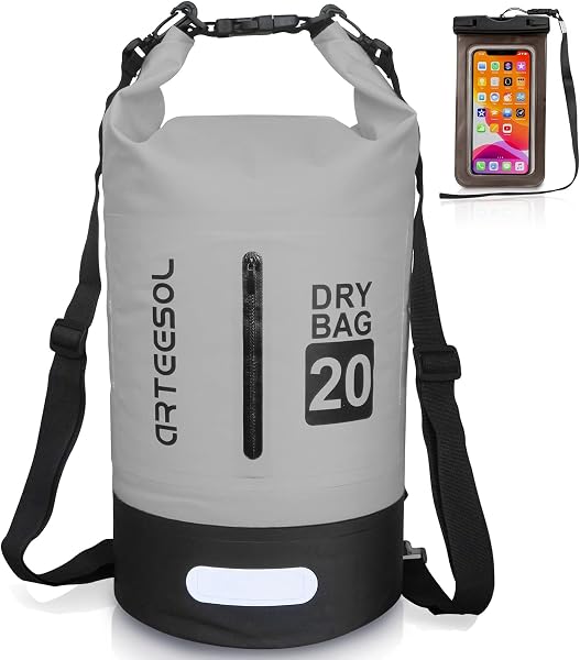 Borsa Impermeabile 5L/10L/20L/30L Waterproof Dry Bag Zaino Sacca Stagna con Doppia Tracolla per Nuoto Kayak Canottaggio Pesca Viaggiare in Bicicletta Spiaggia - 1