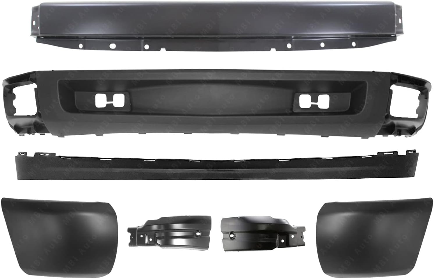 Bundle FOR 07-13 New Body Silverado 1500 Front bumper w/o fog lamps 7pcs GM1002829 GM1004148 GM1005148 GM1016103 GM1017103 GM1092191 GM1092192