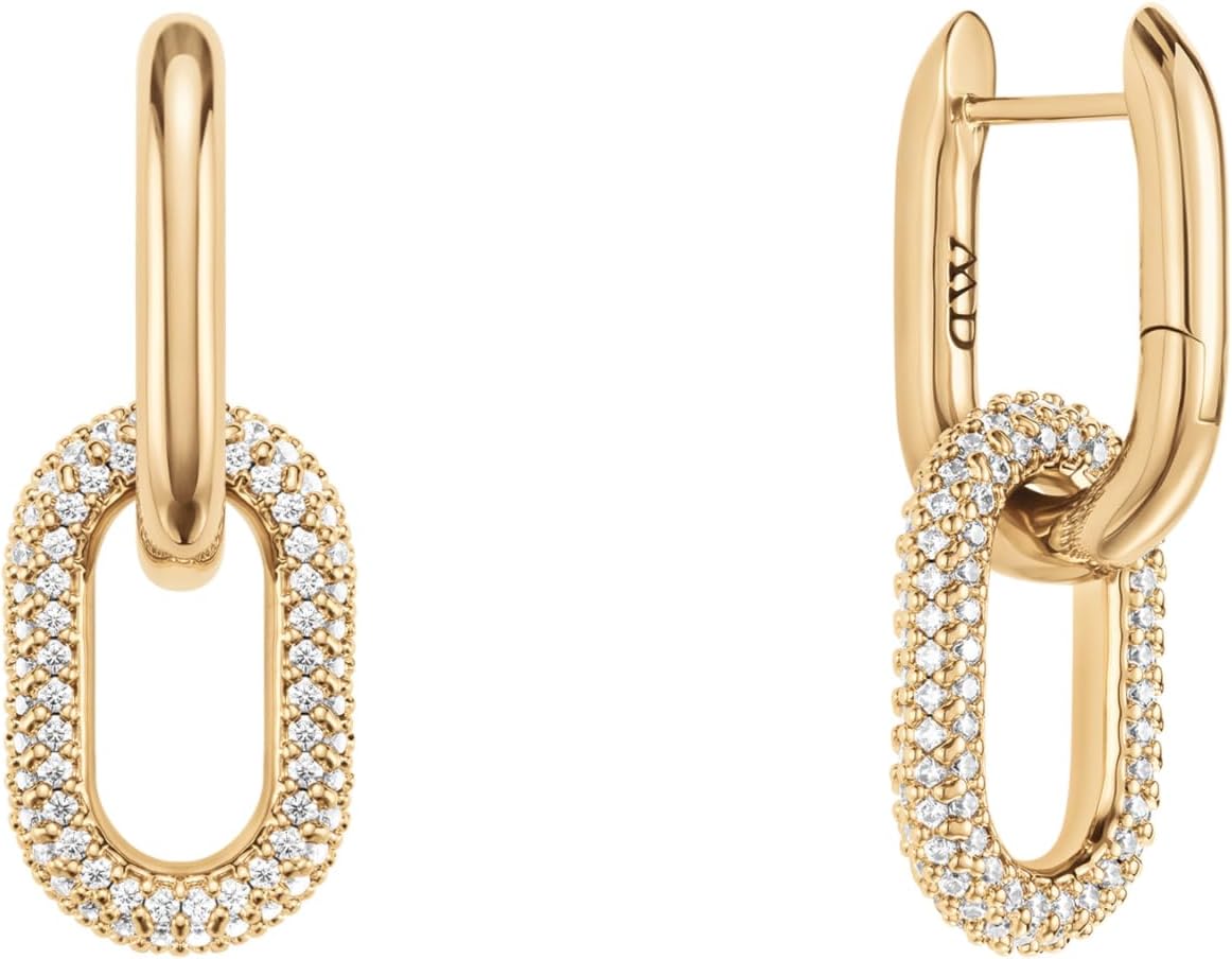 037Ac【高品質✨】ピアス フープ 二連風 小粒ダイヤ 大人