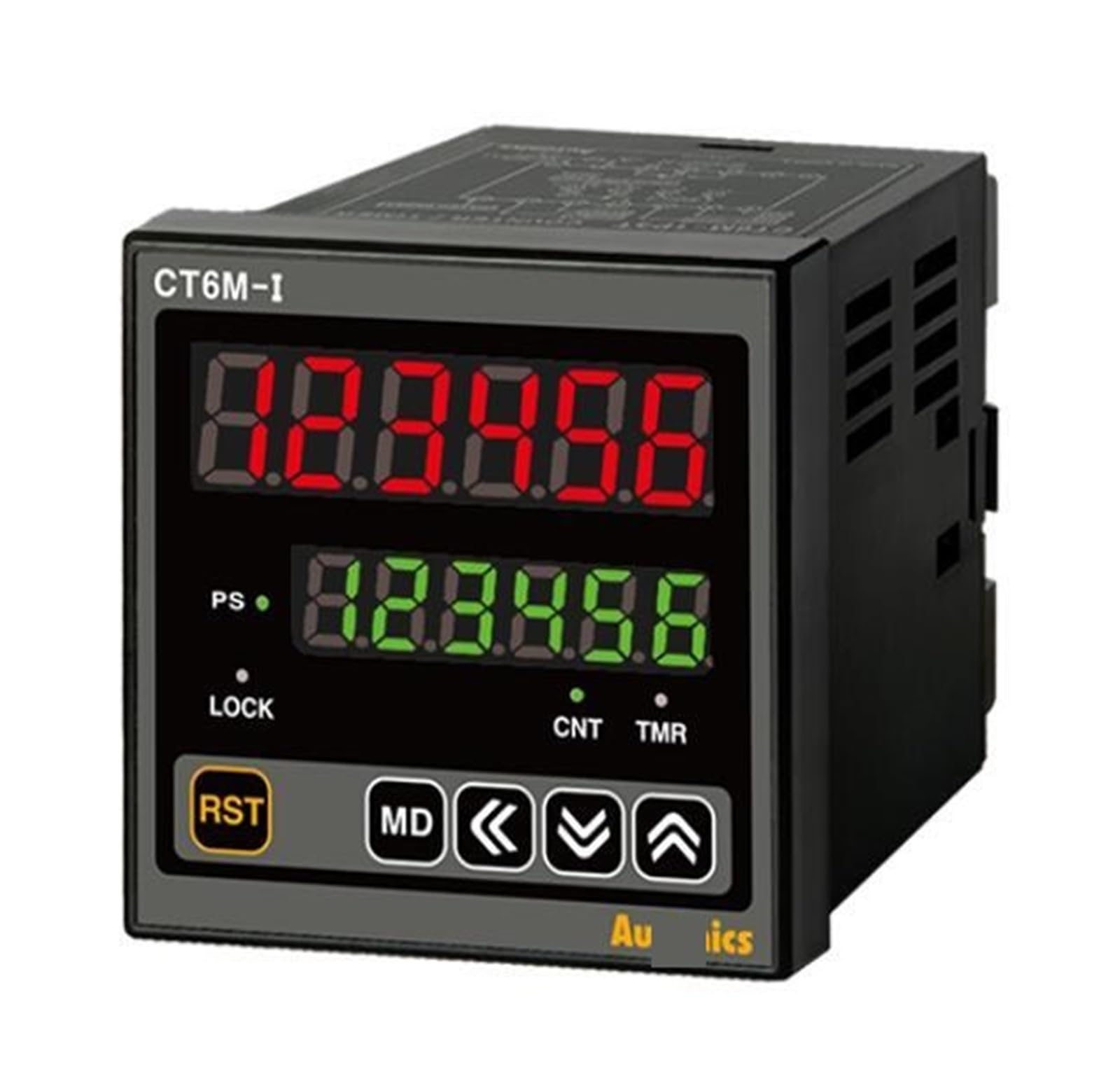 Contador/Temporizador CT6M-I2, 72 x 72 mm de Ancho, 6 dígitos, LED, Solo indicador, Entrada PNP o NPN, 24-48 V CC/24 V CA(NPN Input)