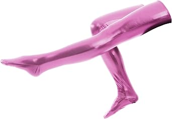 Aniler Mens and Womens 24/28/31/35 Inch Wet Look Thigh Party Tights Stockings Shiny Metallic Skintight Costumes Stockings