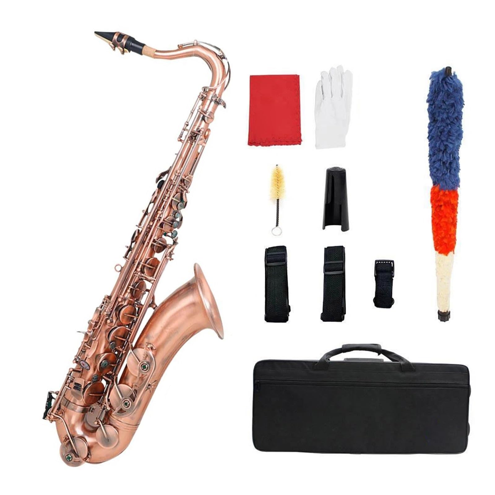 Profesjonalny Saksofon Tenorowy Bb Mosiądz Antyczny B Płaski Saksofon Muzyka Instrumenty Dęte Drewniane Z Futerałem Akcesoria Do Ustników profesjonalny Saksofon