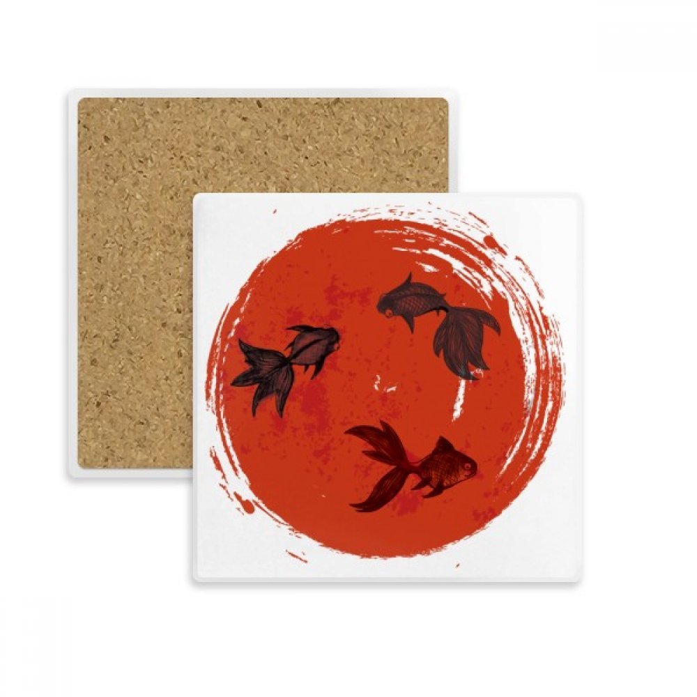 Coaster Absorbent Pierre au design de portrait japonais pour une décoration de table raffinée