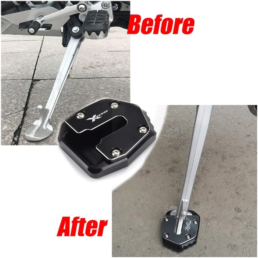 Motorcycle Foot Plate Pad Motorcycle Foot Pad Side Stand Kickstand Side Stand Extension Foot Pad Support for Montana XR5 Colove KY500X Excelle 500X