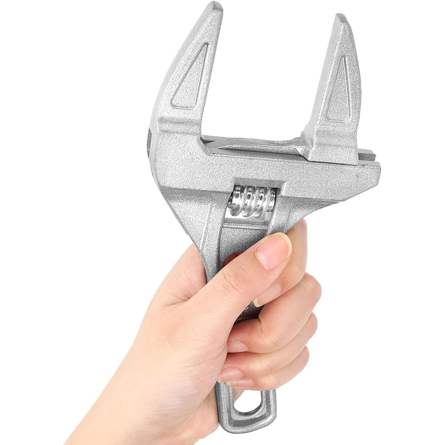 Adjustable Spanner Wrench Lightweight Aluminum Alloy Plumbing Tool Wide Jaw 6-68mm Short Handle for Bathroom Sink Pipe Installation and Repair Faucet