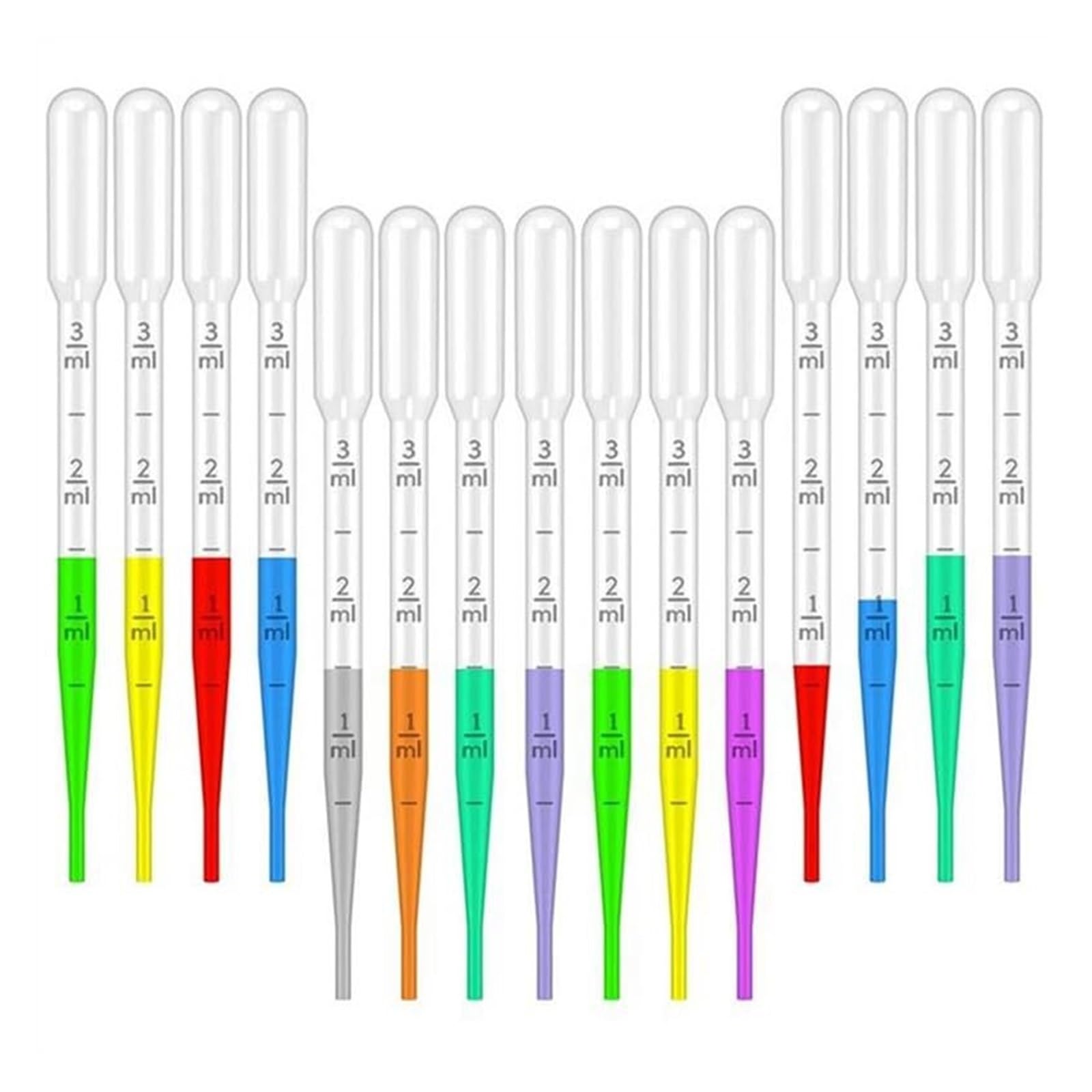 Pipette 1500 Stück Lehrinstrument Kunststoff-Tropfer 0,2/0,5/1/2/3/5/10 Ml Einweg-Strohhalm Babbitt für Labor(2ml)