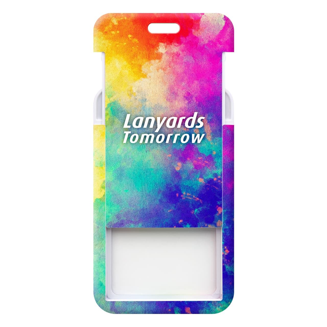 100 x pionowy spersonalizowany plastikowy uchwyt na identyfikator od smyczy, kolorowy nadruk, zaprojektuj własne niestandardowe suwakowe etui na karty ADD logo i tekst mieści 5,4 x 8,6 cm (portret)