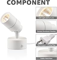 Vista 6 de SUNVIE Paquete de 2 luces LED para interiores, focos de 3 W para uso en interiores con blanco cálido de 3000 K, focos de 120 V para plantas
