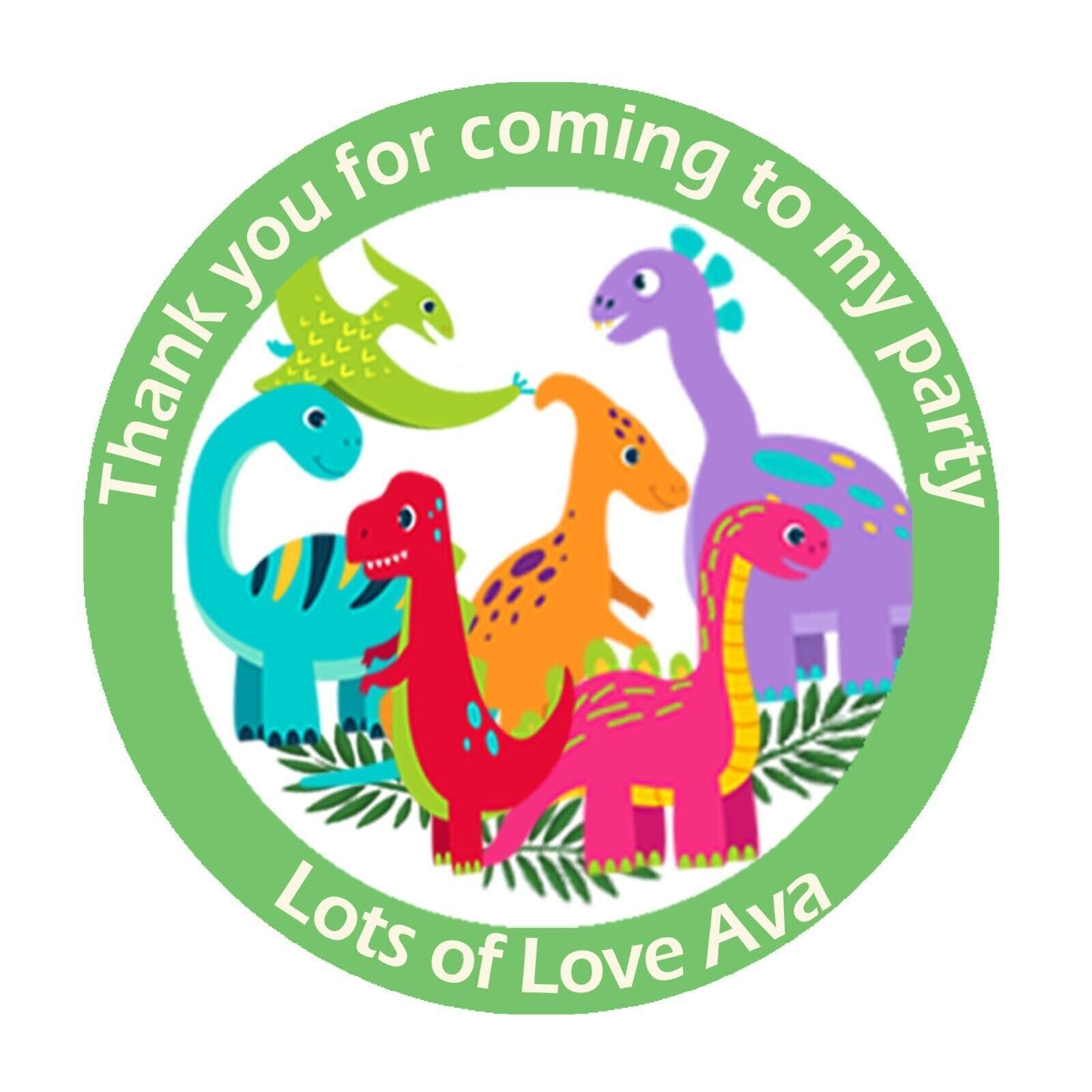 35 x Personalised Cake Mixed Birthday Stickers for Party Thank You Sweet Cone Bags Labels 3.7cm