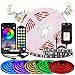 Produktbild BIHRTC RGB LED Strip 2m LED Streifen Sync mit Musik Wasserdichte LED Band mit APP-Steuerung und Fernbedienung 24 Tasten, 120 LEDs Flexibler LED Lesite für Deko Party