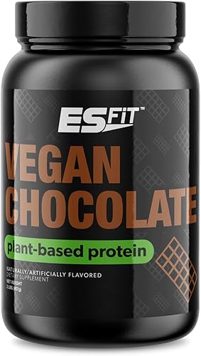 ES FiT Proteína a base de plantas  2 libras  0.71 oz de proteína  Recuperación muscular después del entrenamiento  Probada y certificada (chocolate