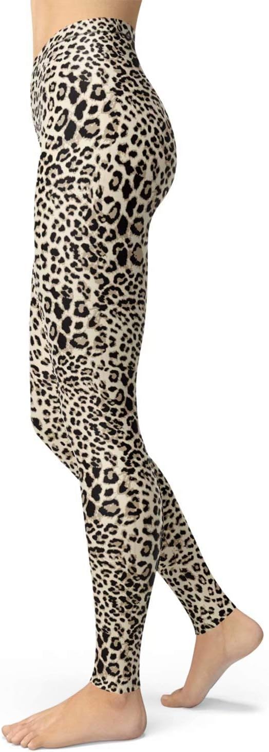Women's Leopard Printed Leggings Animal Skin Brushed Buttery Soft Tights - Image 5