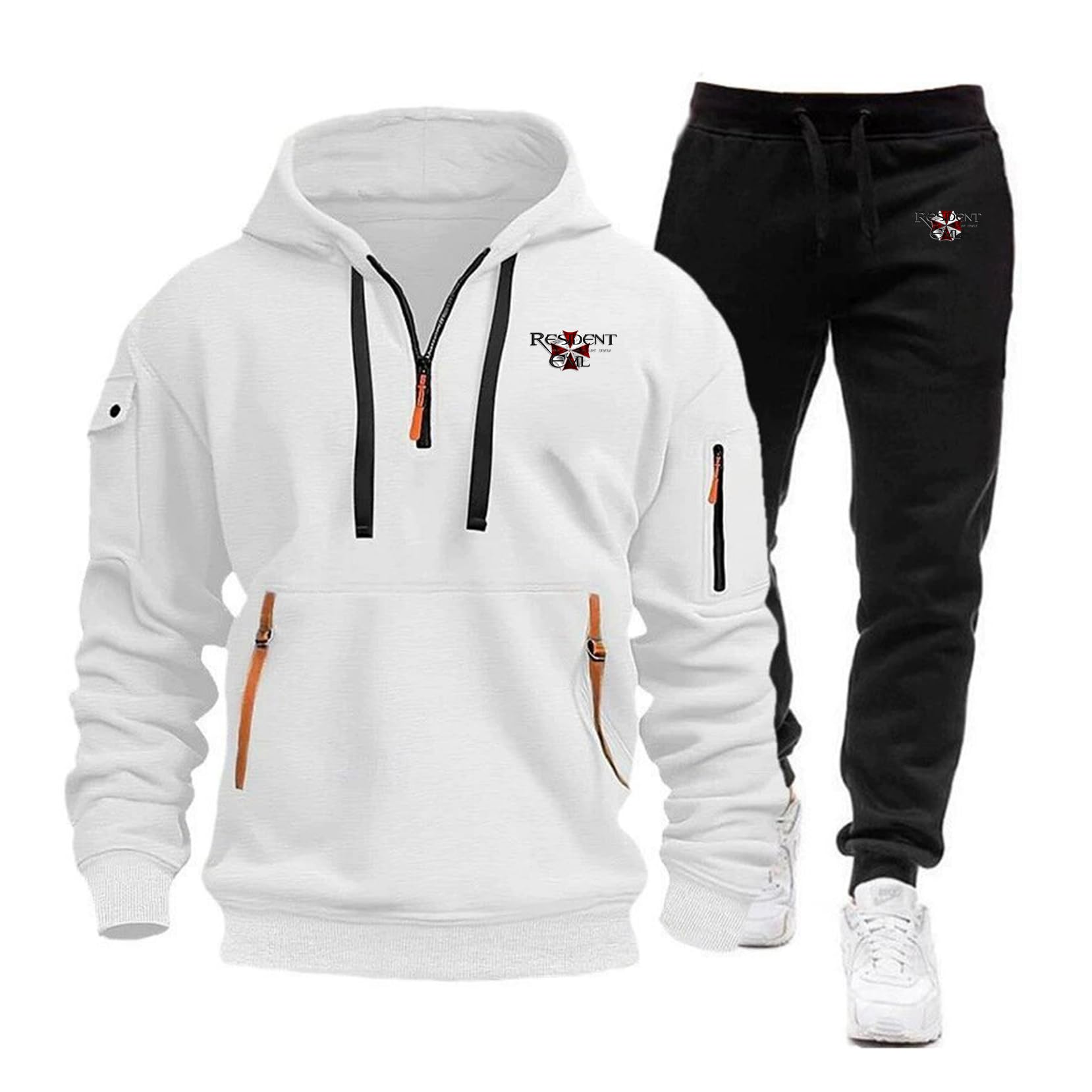 Survêtement 2 pièces pour homme, ensemble complet de sport pour Resident Evil/Umbrella, sweat à capuche et pantalon, veste chaude à fermeture éclair, automne-hiver