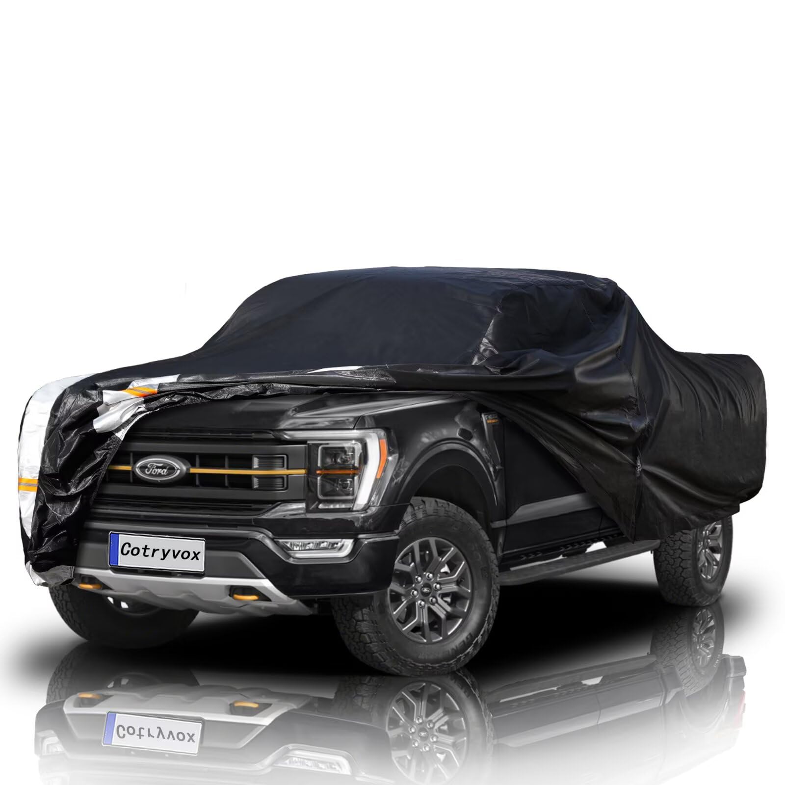 Funda Cotryvox para camioneta Ford F 150, ajuste personalizado, 1997-2025, Super Cab SB 6.5, con cierre en la puerta, 12 capas, impermeable, para todo tipo de clima, con protección contra el viento, el polvo, el sol y los rayos UV.