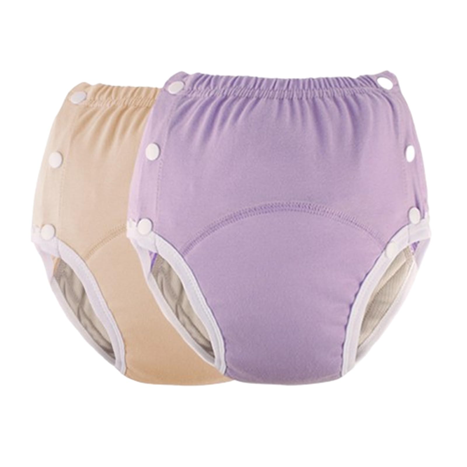 2 Stück Damen Inkontinenz Höschen Waschbar,Inkontinenz Pants für Erwachsene Wiederverwendbare Stoffwindeln für Erwachsene Höschen Inkontinenz Unterwäsche(Orange+Purple,X-Large)