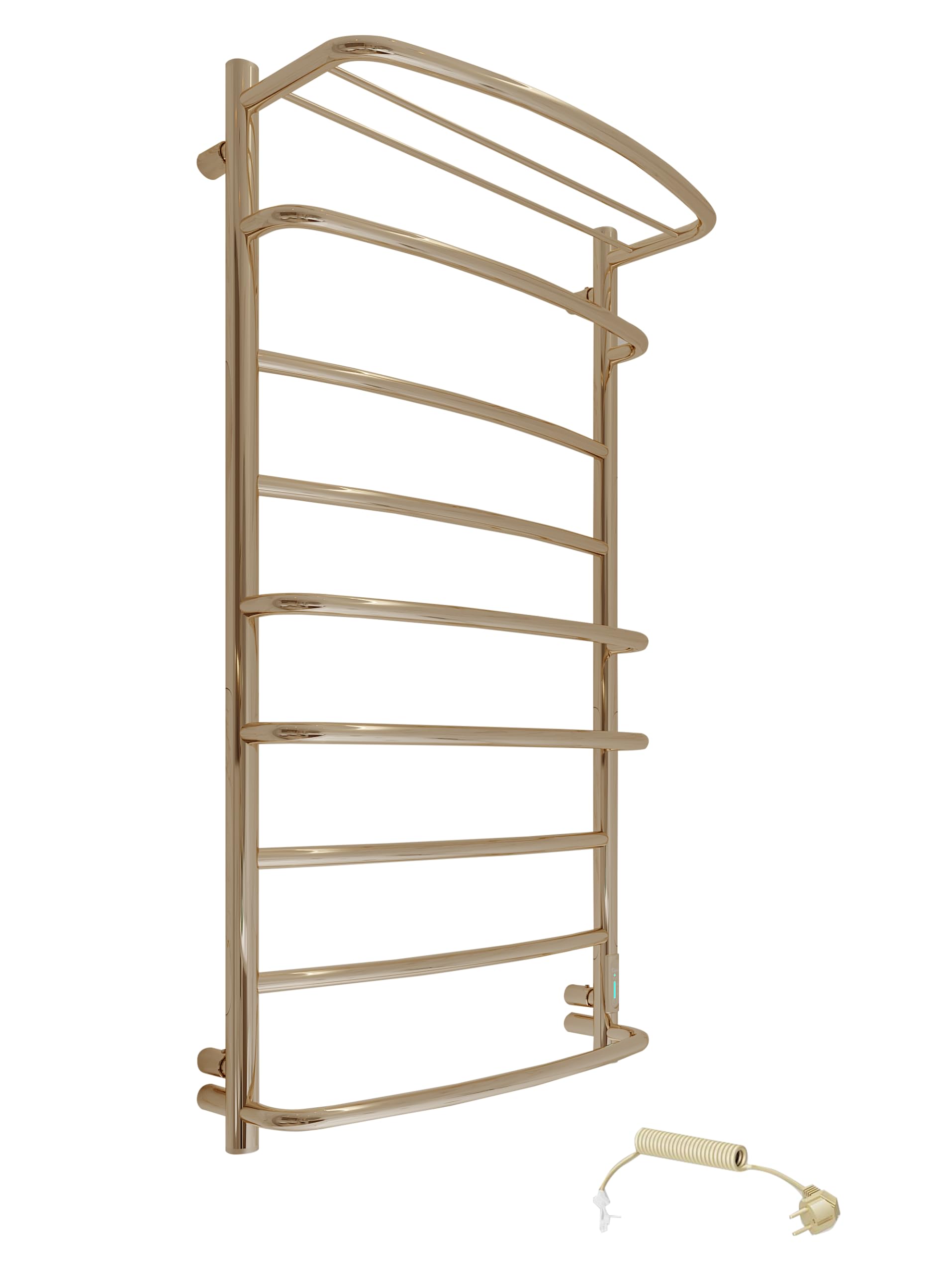 Elna Scaldasalviette Oro - 168W - 1005x530mm - Elettrico con Ripiano - Per Famiglia & Casa - Acciaio Inox - Con Termostato, Timer & Eco - IP44 - Montaggio a parete