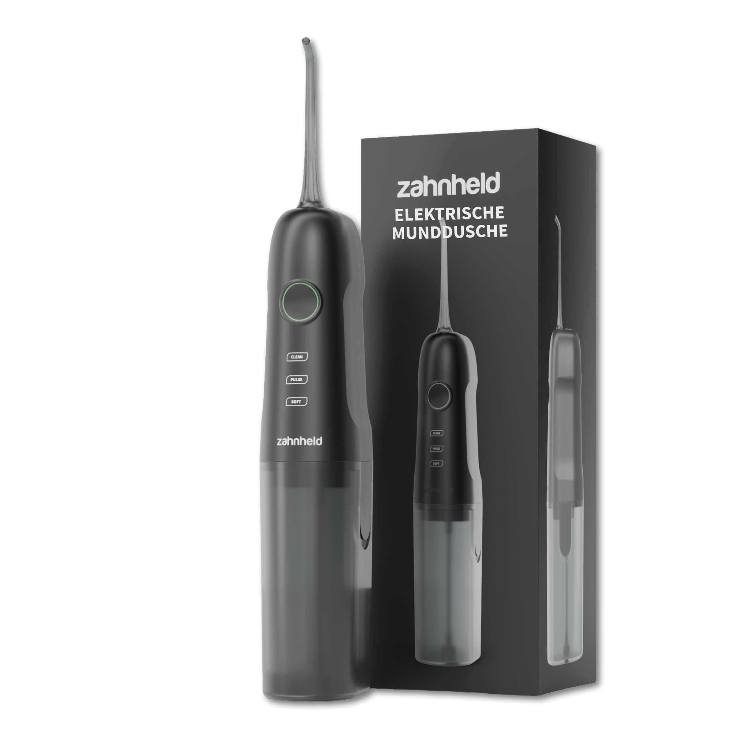 Zahnheld® Munddusche AQUADENT A2 | Kabellos | Für unterwegs und zu Hause | Water Flosser | Fördert eine effektive Reinigung der Zahnzwischenräume | 3 Programme | Effektive, elektrische Zahnreinigung & Mundhygiene, Zahndusche, Mundspülung für Zahnzwischenr