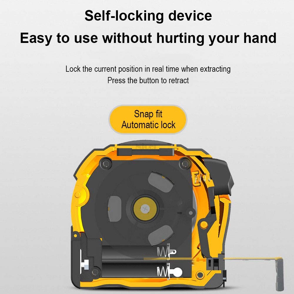 2 in 1 Tape Measure Telemetro Laser, Metro A Nastro 16,5 Ft / 5 M, Telemetro Laser 196.85 Ft / 60 M, HD E Display LCD, Autobloccanti, Hook Attivo, Adatto Per DIY