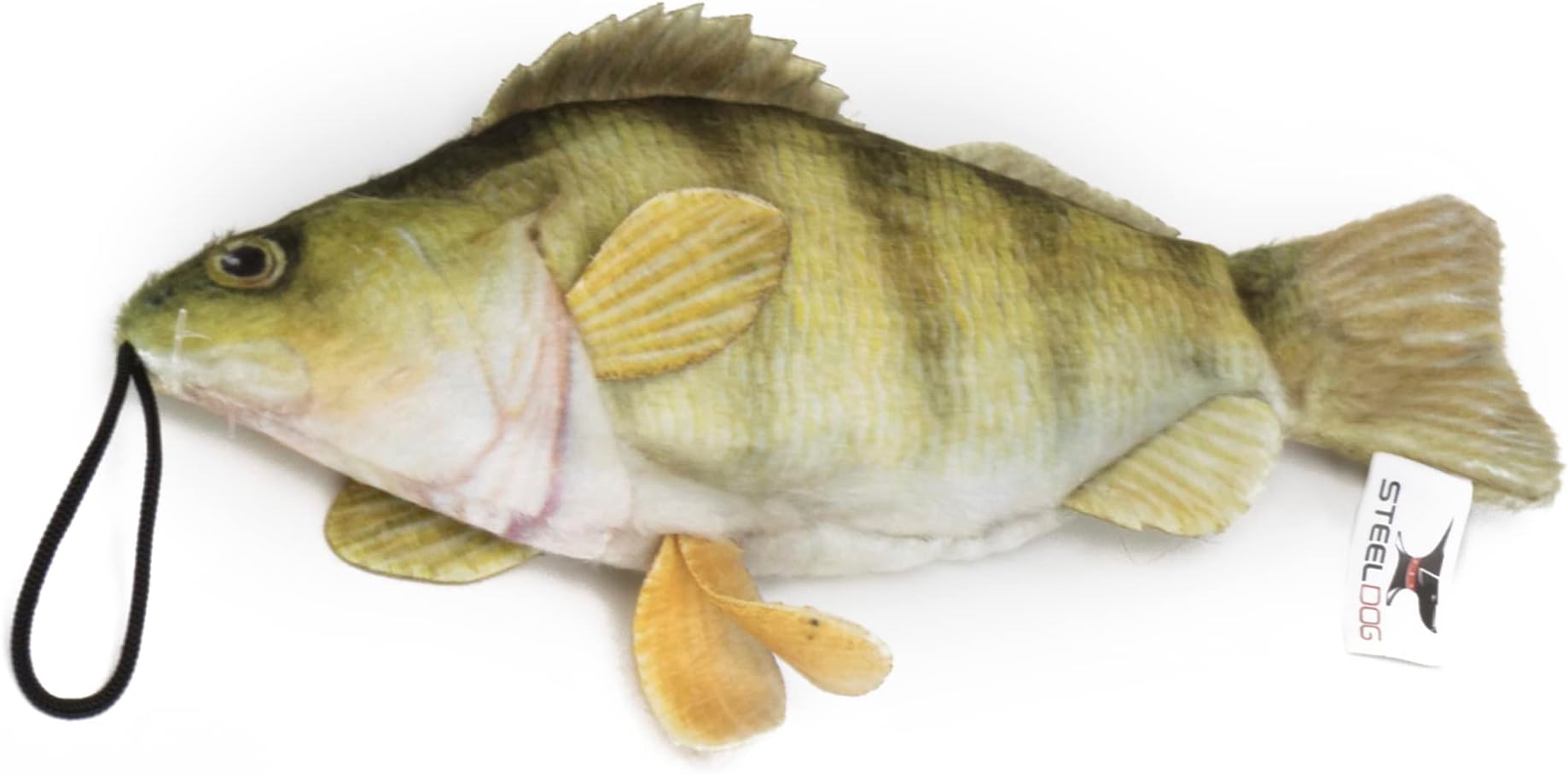 Steel Dog Yellow Perch Realistic Fish Squeaker Pet Toys, Knotted Rope Fish Toy, No Stuffing Dog Chew Toys for Small, Medium, Large Breed