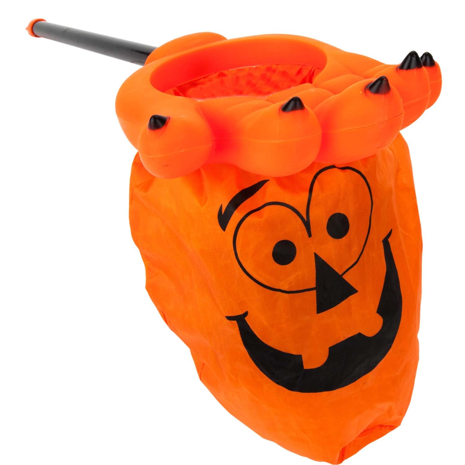 Vfm E-Store Pumpkin Vfm - Trick Or Treat Bag - Candy Bag On Stick, Loot Bag, Halloween Bag, Design, Halloween Costume Accessories, Scary Party Supplies,